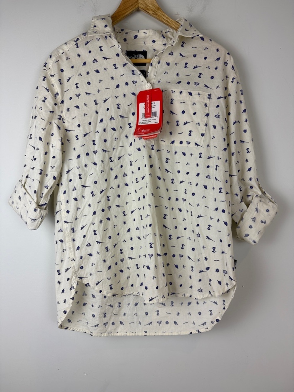 The North Face Women's Long Sleeve Cream Bayward Shirt NWT